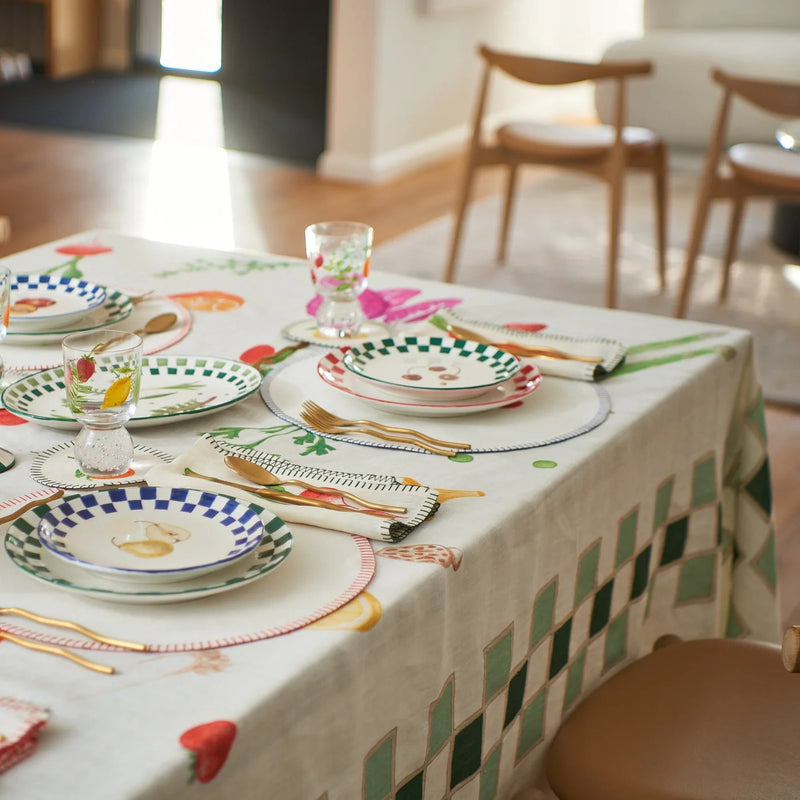 Misette | Still Life Linen Tablecloth in Green
