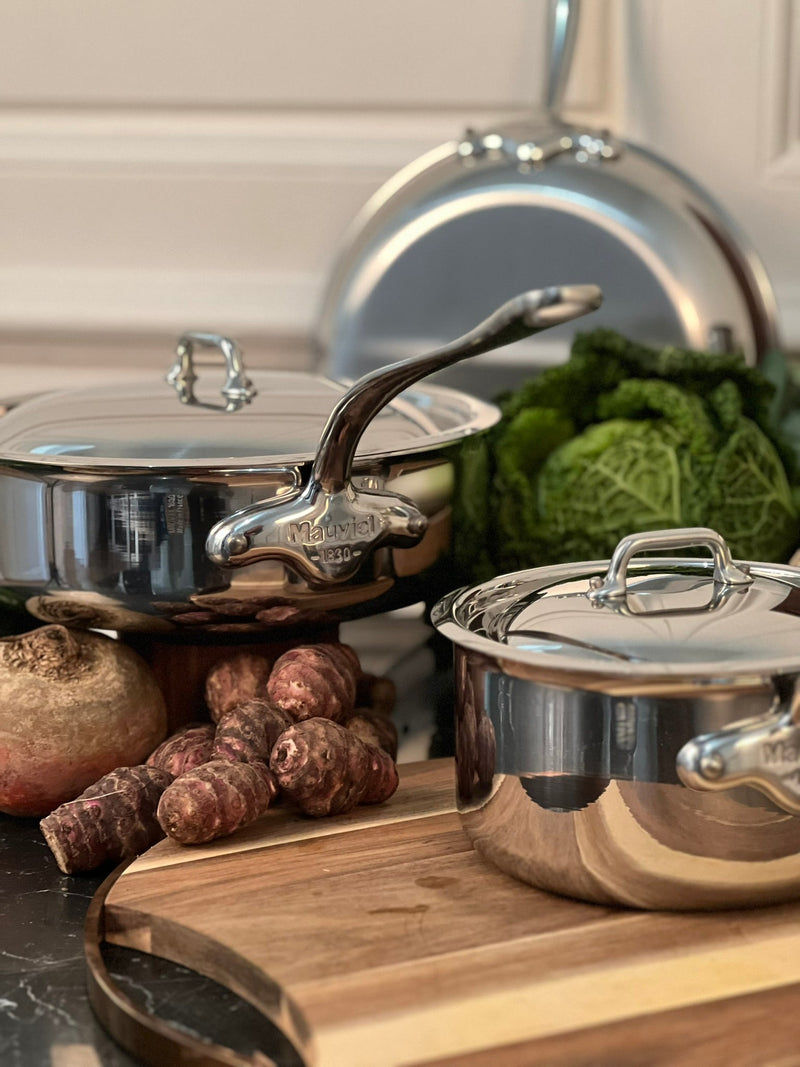 Mauviel | M'Heritage M'200 B 2-Piece Frying Pan Set With Brass Handles