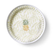 Pineapple design on Mom's Garden Pre-Formed Plate Liners, a ceramic serving tray from Athens Cooks, ideal for stylish table settings.