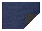 Chilewich | Mini Basketweave Rugs - Indigo, showcasing a close-up of the durable, woven pattern, ideal for enhancing entryways or kitchens with style and functionality.
