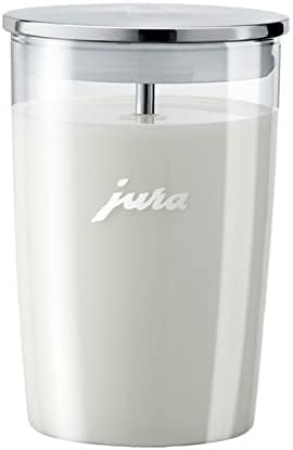 Jura | IN HOUSE RECEIVE ONLY Z10 - Fully Automatic Espresso + Coffee Machine, features a sleek design with a visible glass container holding white liquid.