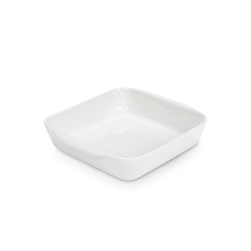 Pillivuyt Square Bakers - Extra Large - 3 qt, durable porcelain bakeware, ideal for oven-to-table use with excellent heat retention, non-stick, and thermal-shock resistant properties.