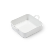 Pillivuyt | Toulouse Square Baker - 8.5, a white ceramic dish with handles, perfect for baking.