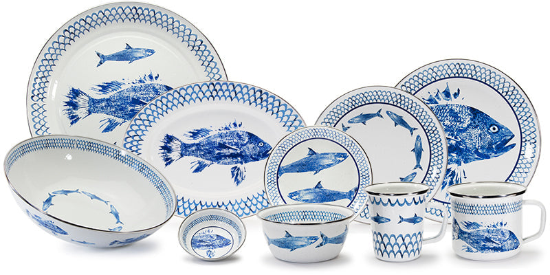 Golden Rabbit Home | Blue Crab Serving Basin