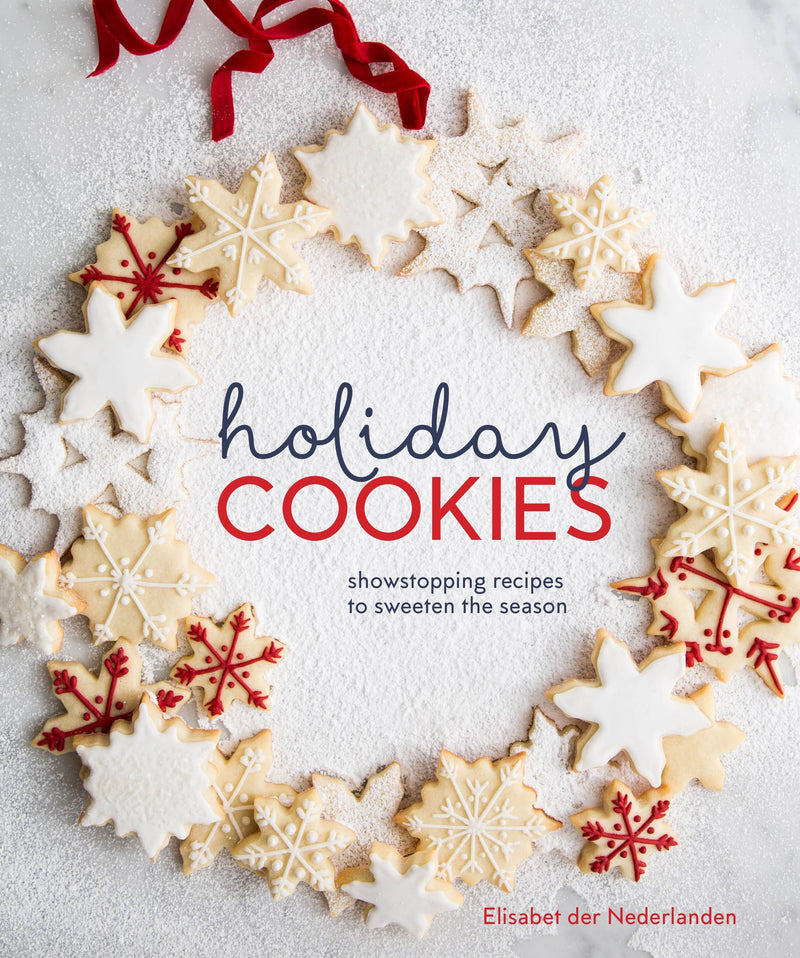 Holiday Cookies cookbook featuring a wreath of snowflake cookies, offering festive recipes and decorating ideas by Elisabet der Nederlanden. Perfect for seasonal baking and gifting.