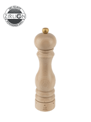 Peugeot | Paris u'Select Natural Wood Salt Mill, 9 inches, featuring a light beech finish with a brass knob, offering customizable grinding with Peugeot's exclusive u'Select system.