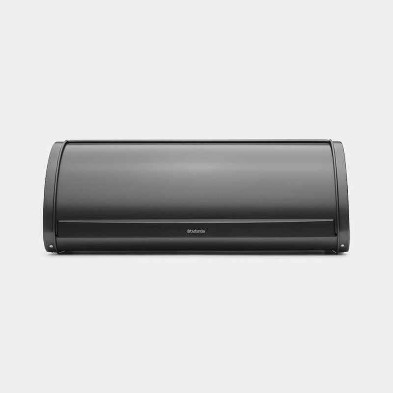 Brabantia USA Inc | Roll Top Bread Box in Confident Gray, showcasing a sleek, space-efficient design with a large grip lid for easy opening and storage.