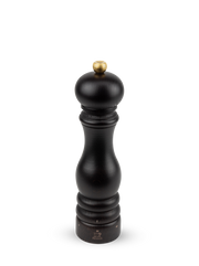 Peugeot | Paris u'Select Wood Salt Mill, Chocolate: Classic turned-wood design with brass knob, featuring six grind settings for precise seasoning. Ideal for refined, authentic cooking.