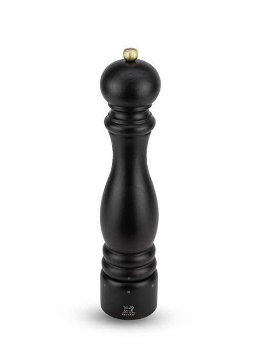 Peugeot | Paris u'Select Wood Pepper Mill Chocolate, 12 inches, features a classic tall design with dark wood finish and brass knob for adjustable grinding.