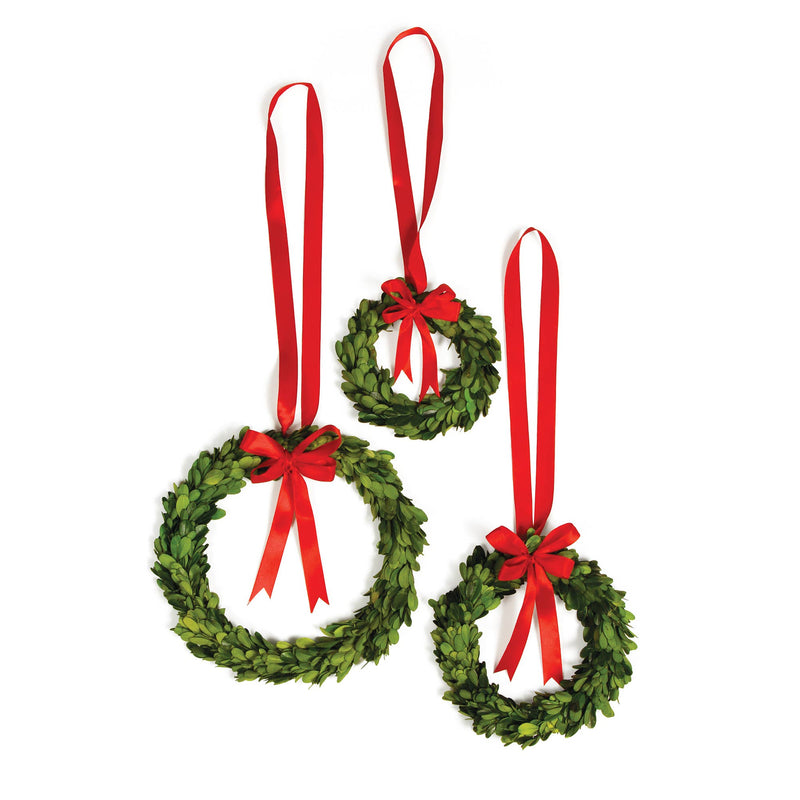 Napa Home & Garden | Boxwood Wreaths With Red Ribbons
