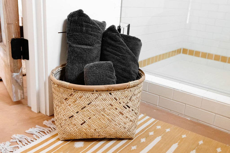 NEEPA HUT - Pot Woven Basket Storage Organizer | Natural: A handcrafted rattan basket, perfect for storing household items, supporting the Bidayuh tribe's traditional craftsmanship.
