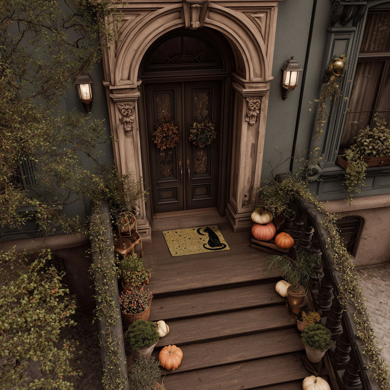 DHOME | WILLIAMSBURG Sunflower Blockprint Handwoven Coir Doormat