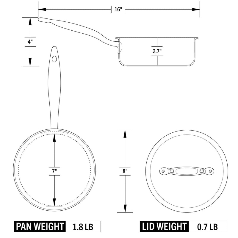 Heritage Steel | Titanium Series 2 Quart Saucepan with Lid