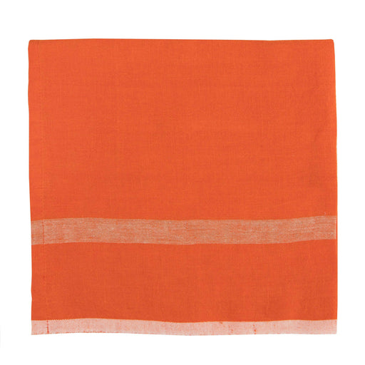 Caravan Home | Laundered Linen Orange & Natural Napkins.