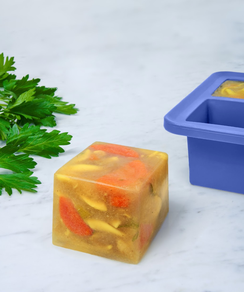 W&P | Cup Cube Silicone Food Storage Meal Prep: Blue / 6 Cube