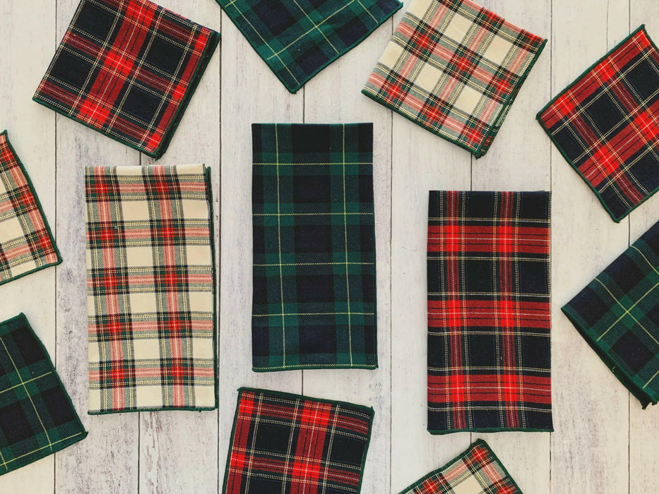 Dot and Army | Tartan Cloth Napkins | Set of four.