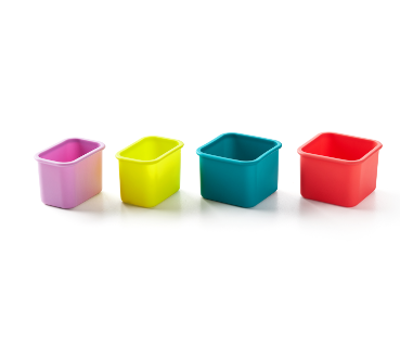 PlanetBox - Pods 4 Pack - Rover: Everglades, silicone containers fit perfectly in Rover lunchbox, ideal for separating snacks, veggies, and fruits for fun, organized meals.