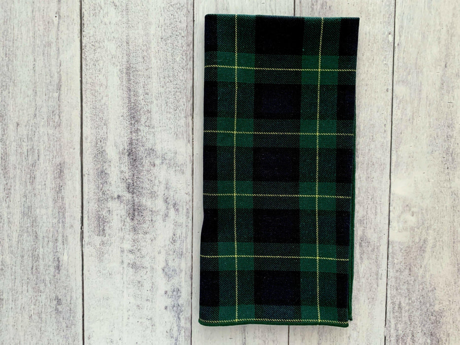 Dot and Army | Tartan Cloth Napkins | Set of four.