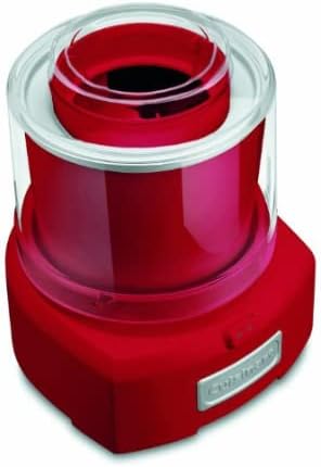 Cuisinart Frozen Yogurt – Ice Cream & Sorbet Maker, a red and white appliance, ideal for making homemade frozen treats efficiently.