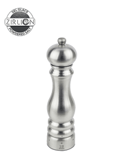 Peugeot | Paris U'Select Stainless Steel Salt Mills, 9 inches, featuring adjustable coarseness settings and Peugeot logo, ideal for dry rock salt grinding enthusiasts.