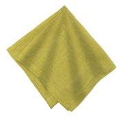 Couleur Nature - Everyday Napkins Granny Smith 21x21 - Set of 4: Olive-green linen napkin, folded, showcasing hand-dyed craftsmanship and mitered corners, ideal for enhancing dining elegance.
