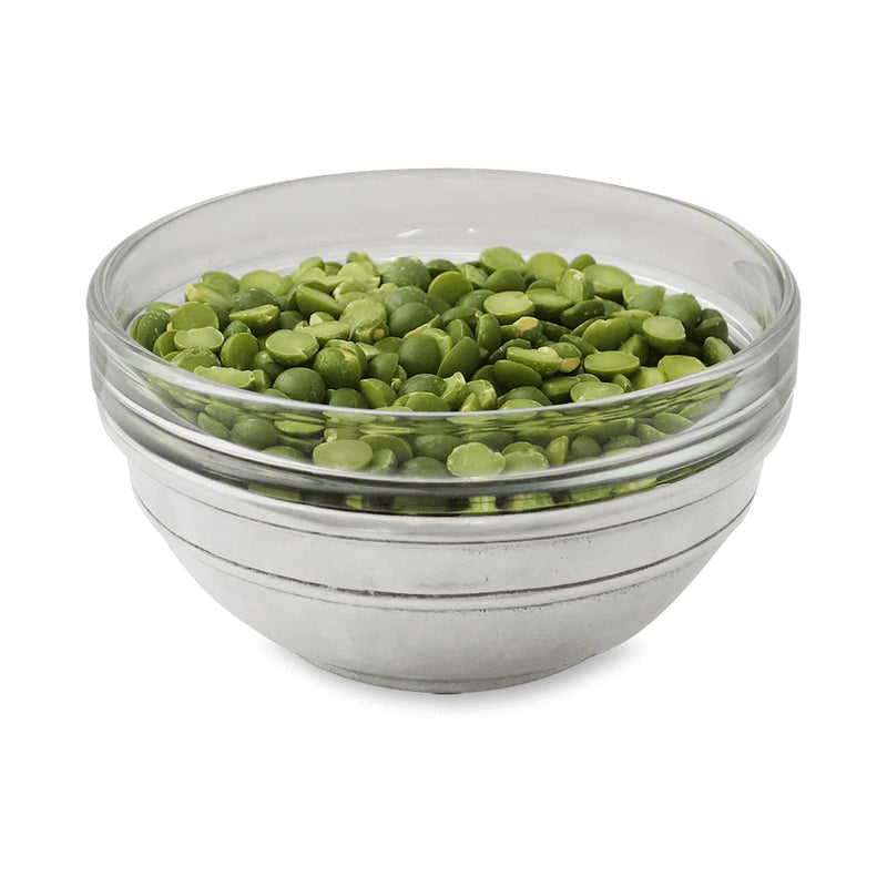 Match | Condiment Uno Set, with Lid, showcasing a glass-and-metal bowl filled with dried green split peas, ideal for enhancing kitchen organization and presentation.