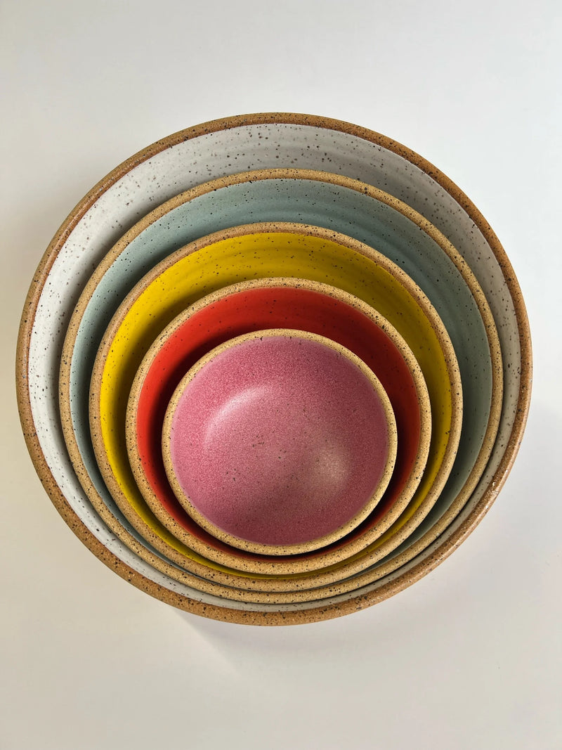 RachaelPots | Nesting Bowls Set Of Five, Nude/Light Blue