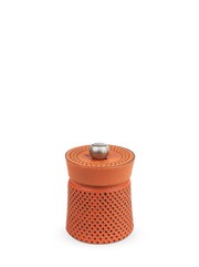 Peugeot | Bali Cast Iron Pepper Mill, Orange, with a perforated clay-and-metal design, ideal for grinding spices, inspired by traditional tea ceremonies.