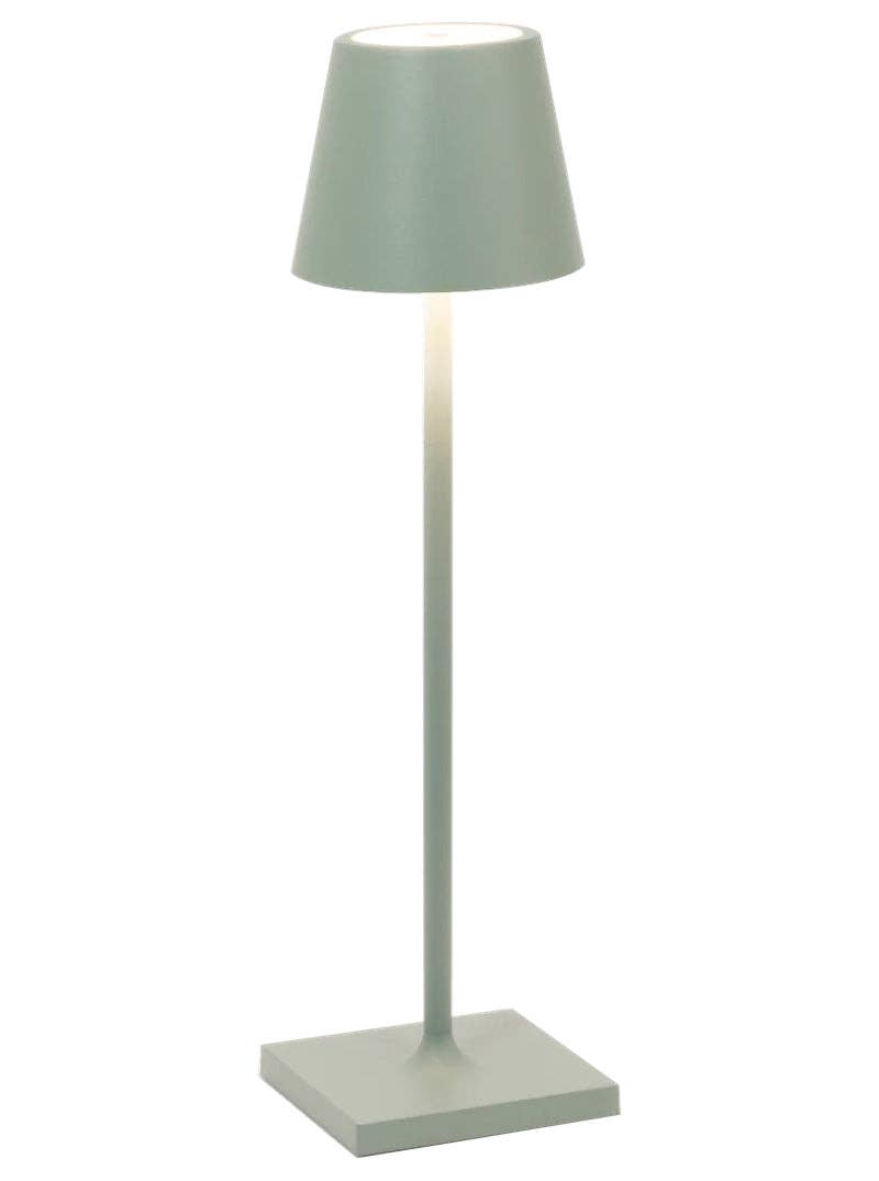 Zafferano America - Poldina Pro Micro Cordless Lamp: White with a sleek design, touch dimming, and rechargeable base, ideal for versatile lighting solutions.