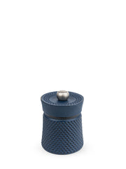 Peugeot | Bali Cast Iron Pepper Mill, Dark Blue, with hobnail texture, silver knob, ideal for enhancing cooking with Sichuan pepper, inspired by Japanese tea caddies.