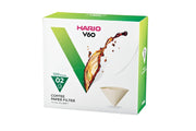 HARIO USA - V60 Paper Filters: White / 100 Sheets Boxed for optimal coffee brewing, fitting V60 drippers, enhancing clarity and balance for 1-4 cup brews.
