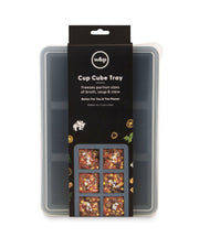 W&P | Cup Cube Silicone Food Storage Meal Prep - 6 Cube - Charcoal, featuring a durable silicone and steel design for freezing soups and sauces in 1-cup portions.