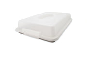 USA Pan | Jelly Roll Pan with Lid: Aluminized steel pan with snap-on translucent lid for secure storage, perfect for baking and roasting.