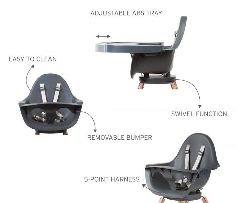 BEABA & Childhome | Childhome Evolu ONE.80° High Chair - Anthracite