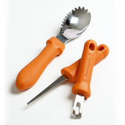 Messermeister | Pumpkin Meister Carving Set: Three-piece multi-tool set featuring spork, mini saw, and prying tool for precise pumpkin carving. Ideal for creative fall festivities.