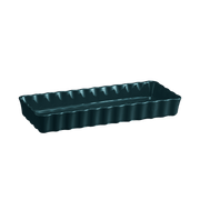 Emile Henry | Deep Flan & Tart Dish, 1.7QT Slim / Ocean, showcasing a fluted rectangular ceramic baking dish ideal for evenly baked tarts and quiches.
