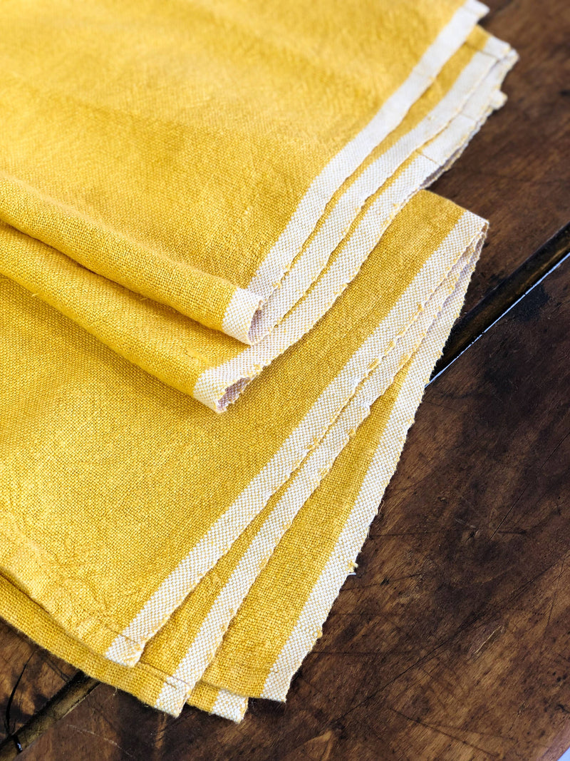 Couleur Nature | Chunky Linen Mustard Towels, Set of 2
