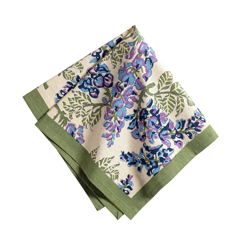 Couleur Nature | Wisteria Blue & Green Napkins, Set of 6