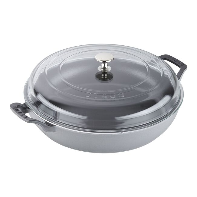 Staub | 12-inch Cast Iron Braiser With Glass Lid