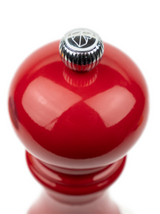 Peugeot | Paris Chef u'Select Passion Red Salt Mill, 9 inches, features a glossy red finish and chromed adjustment knob for precise salt grinding.