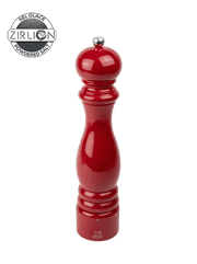 Peugeot | Paris Chef u'Select Passion Red Salt Mill, 12 inches. Glossy red wood with metal knob, featuring u'Select grind system for precise seasoning.