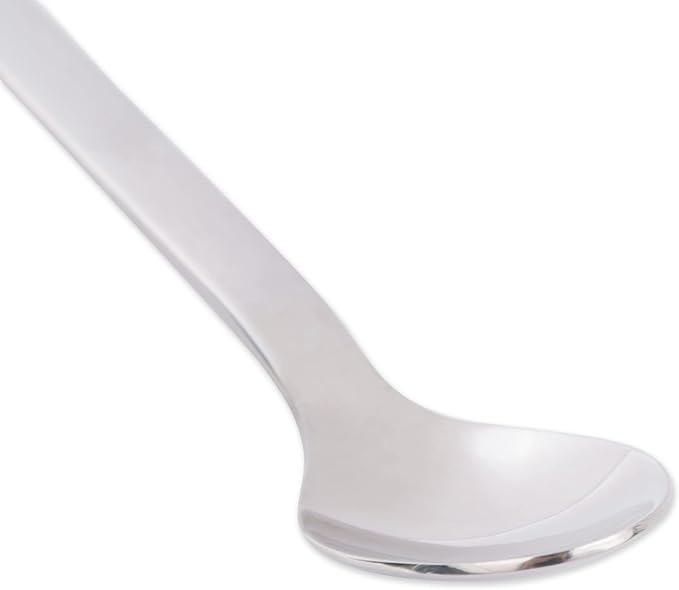 RSVP | New York Demi Spoon, a sleek 4.5-inch stainless steel utensil, ideal for espresso, tea, desserts, or baby use, blending elegance and durability.