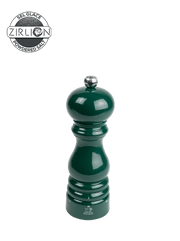 Peugeot | Paris U'Select Forest Green Salt Mill, 7 inches: A glossy dark green, hourglass-shaped mill with adjustable grind settings and a lifetime guarantee, ideal for gourmet kitchens.