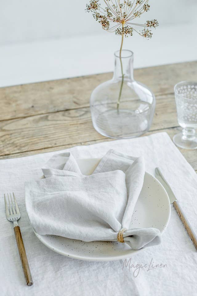 Set of 2 premium linen napkins from MagicLinen, designed for versatile table decor. Made from European flax, these napkins are soft, durable, and sustainable.