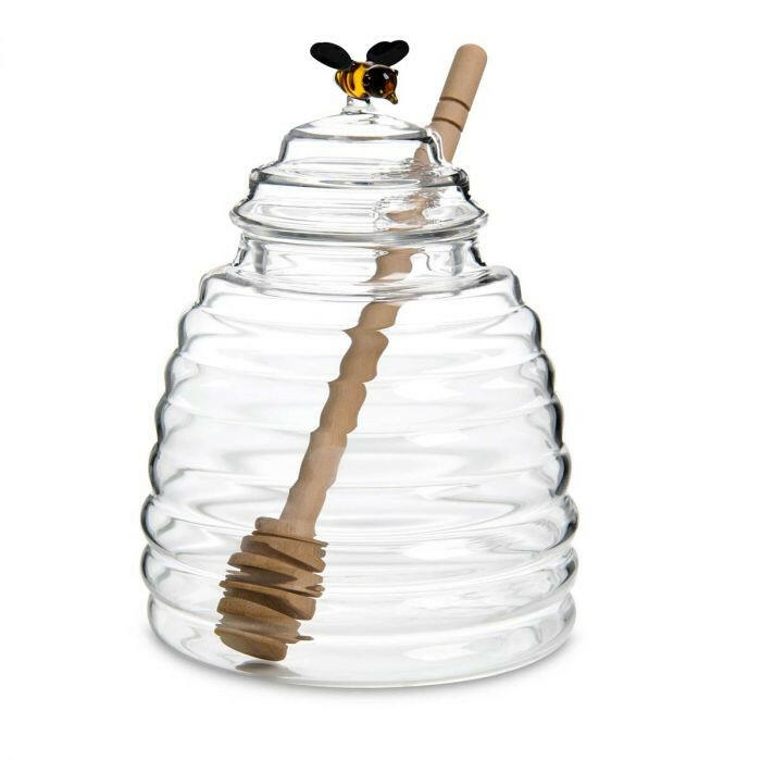 Glass Honey Jar + Lid and Dipper