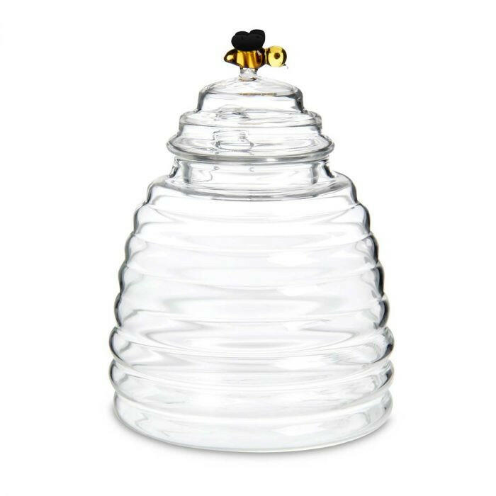 Glass Honey Jar + Lid and Dipper.