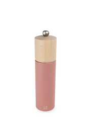 Peugeot | Boreal Pepper Mill, Hazelnut featuring a natural wood top and muted pink metal body, designed for modern kitchen aesthetics and seamless integration with the Boreal collection.