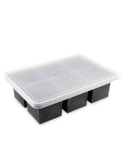 W&P | Cup Cube Silicone Food Storage Meal Prep - 6 Cube - Charcoal, featuring a sturdy silicone body with measurement markings for freezing and easy portioning.