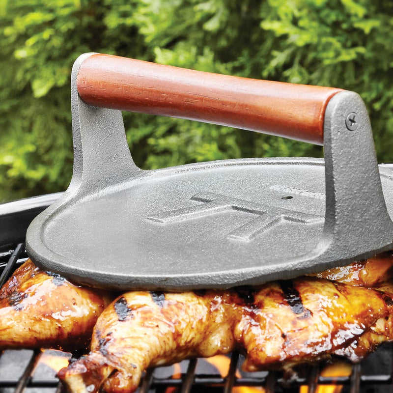 Outset | Round Grill Press, Cast Iron