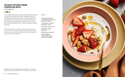 Penguin Random House LLC - Skinnytaste High Protein cookbook spread featuring a no-bake cottage cheese cheesecake bowl with strawberries, recipe instructions, and nutrition details.